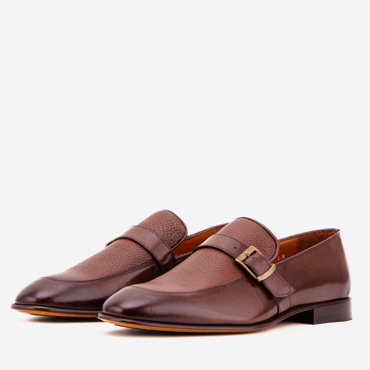 The Marquez Tan Baby Buffalo & Deer Leather Loafer Men Shoe