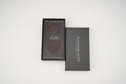 TS Custom Suit brown tie with box
