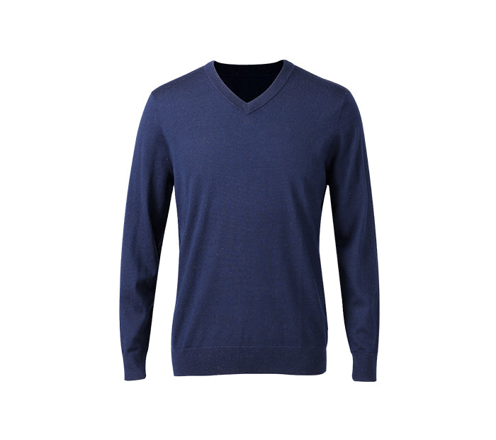 Navy blue sweater on a white background