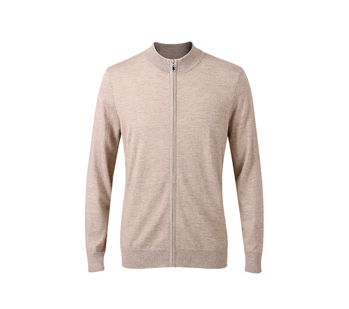 The Whitmore 100% Worsted Cashmere Zip Cardigan