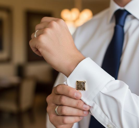The Geometric Prestige Diamond Pattern Cufflinks