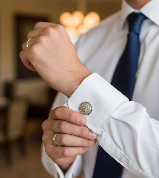 The Renaissance Medallion Silver Cufflinks