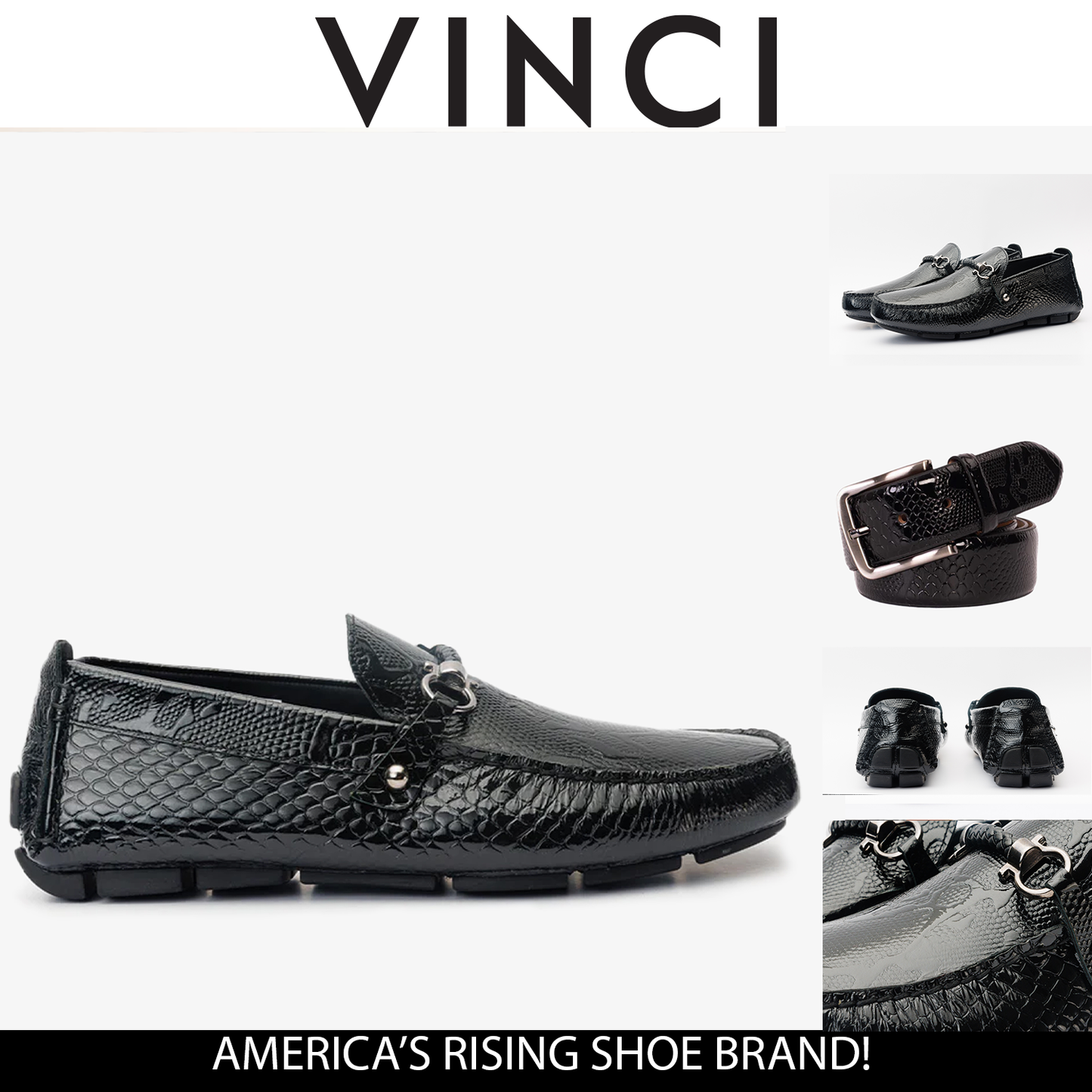 The Bologna Black Leather Bit Drive Loafer Men Shoe