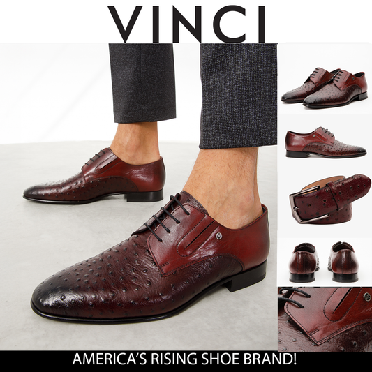 The Porto Alegre Burgundy Leather Derby Men Shoe