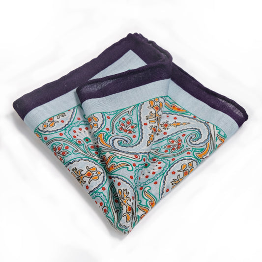 The Grandeur Paisley Wool Pocket Square