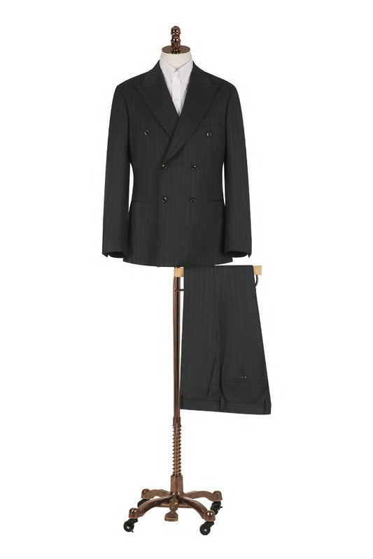 The Ignition Pinstripe Bespoke Suit | Charcoal Pinstripe Suit