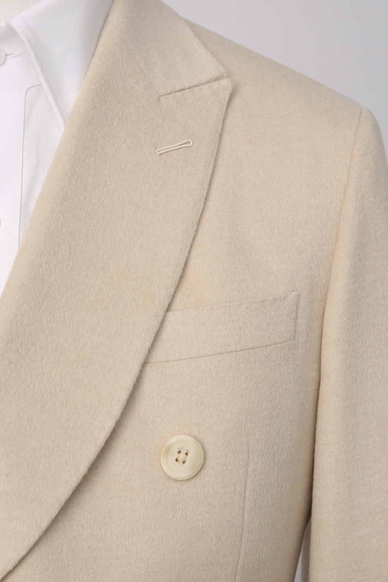 The Lumina Camel & Silk Bespoke Suit | Cream Camel Hair Suit
