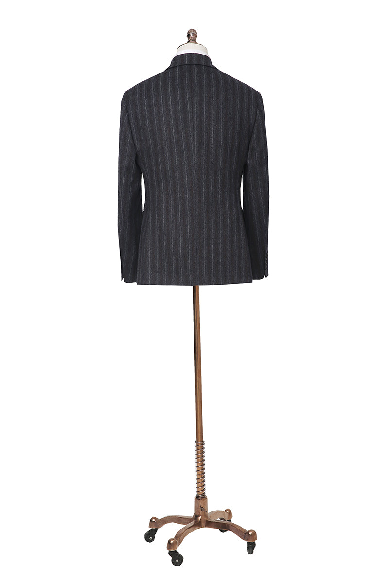 The Shadow Stripe Cashmere Flannel Suit | Grey Cashmere Suit