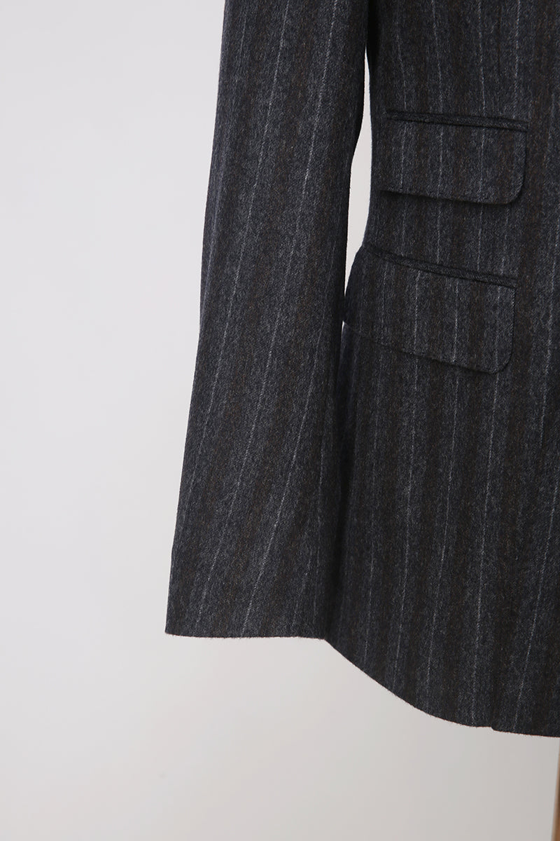 The Shadow Stripe Cashmere Flannel Suit | Grey Cashmere Suit