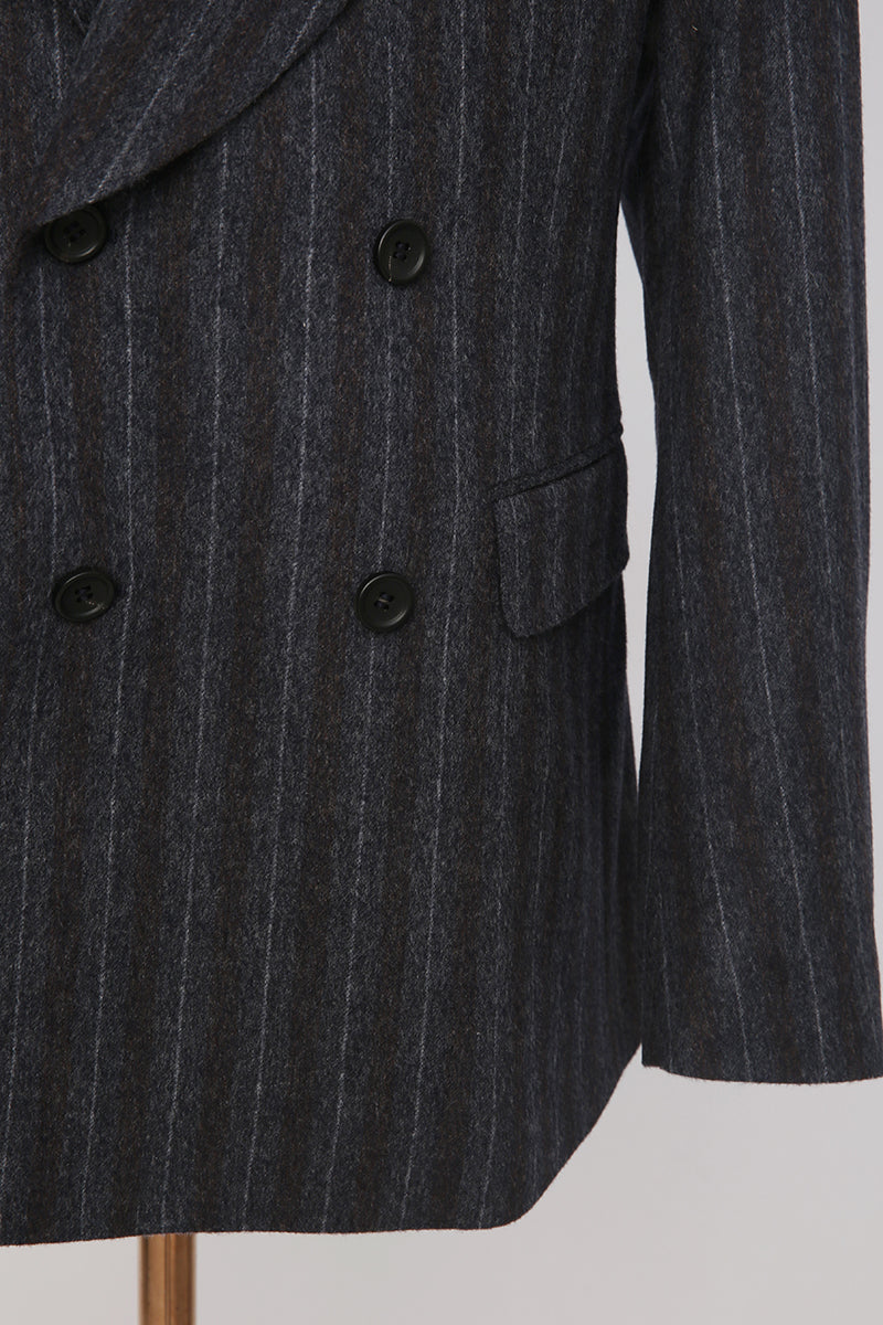 The Shadow Stripe Cashmere Flannel Suit | Grey Cashmere Suit