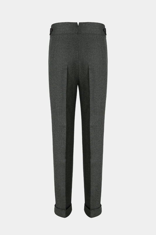 The Herald Gray Herringbone Trousers