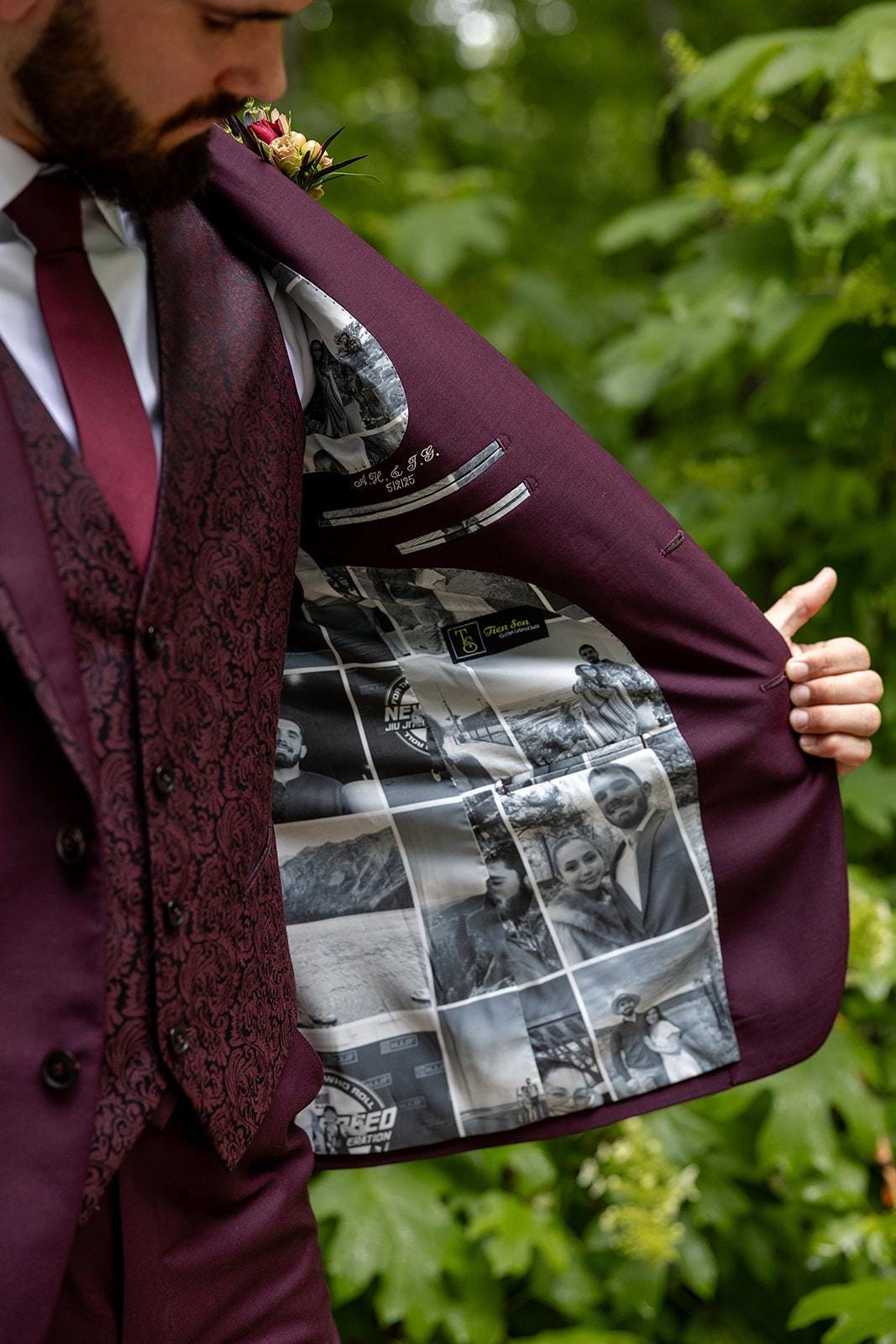 The Legacy Photo Lining | Custom Photo Collage Suit Lining
