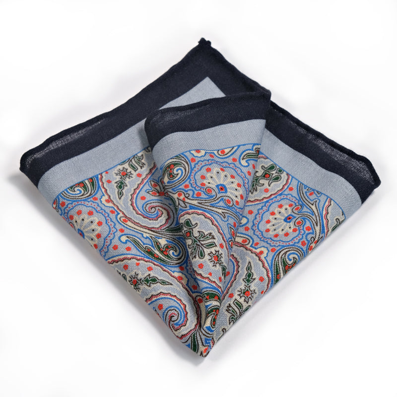 The Grandeur Paisley Wool Pocket Square