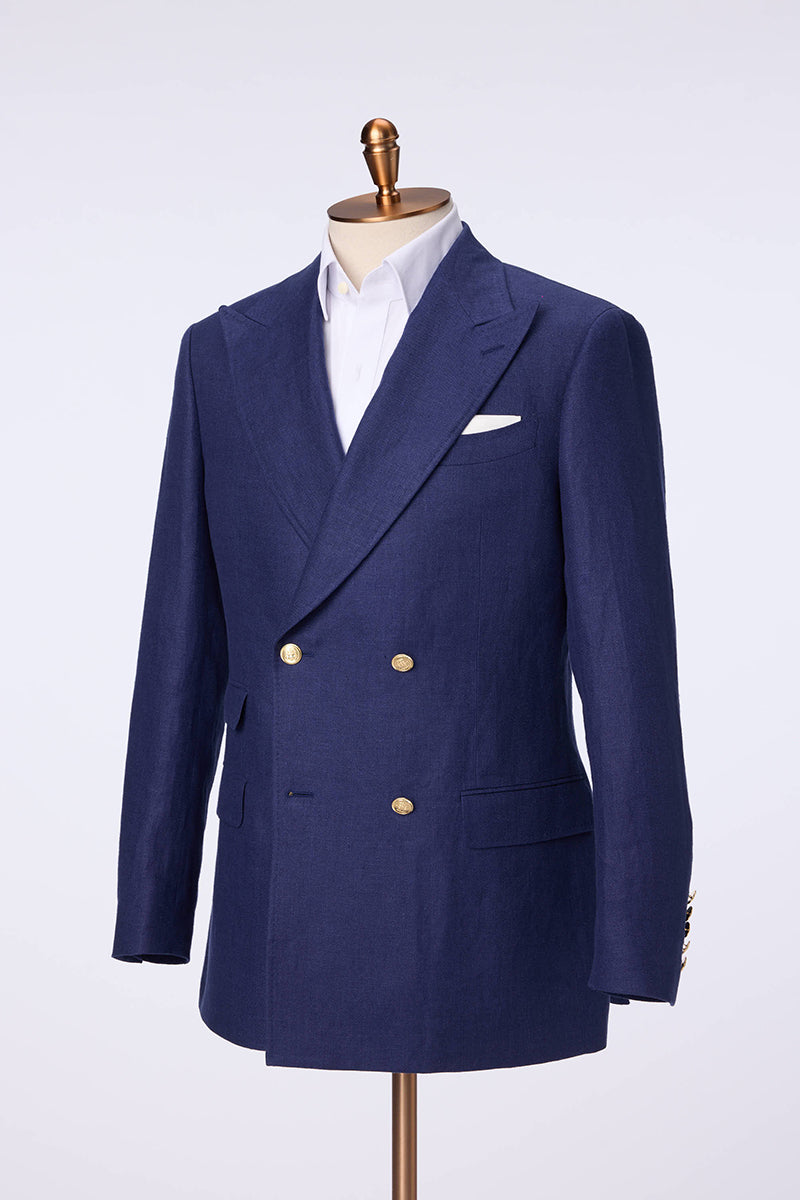 The Coastal Regent Double-Breasted Linen Sport Coat | Navy Linen Sport Coat