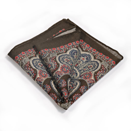 The Oriental Grandeur Wool Pocket Square