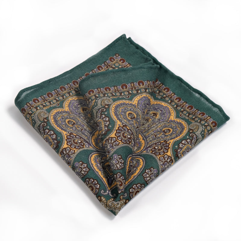 The Oriental Grandeur Wool Pocket Square