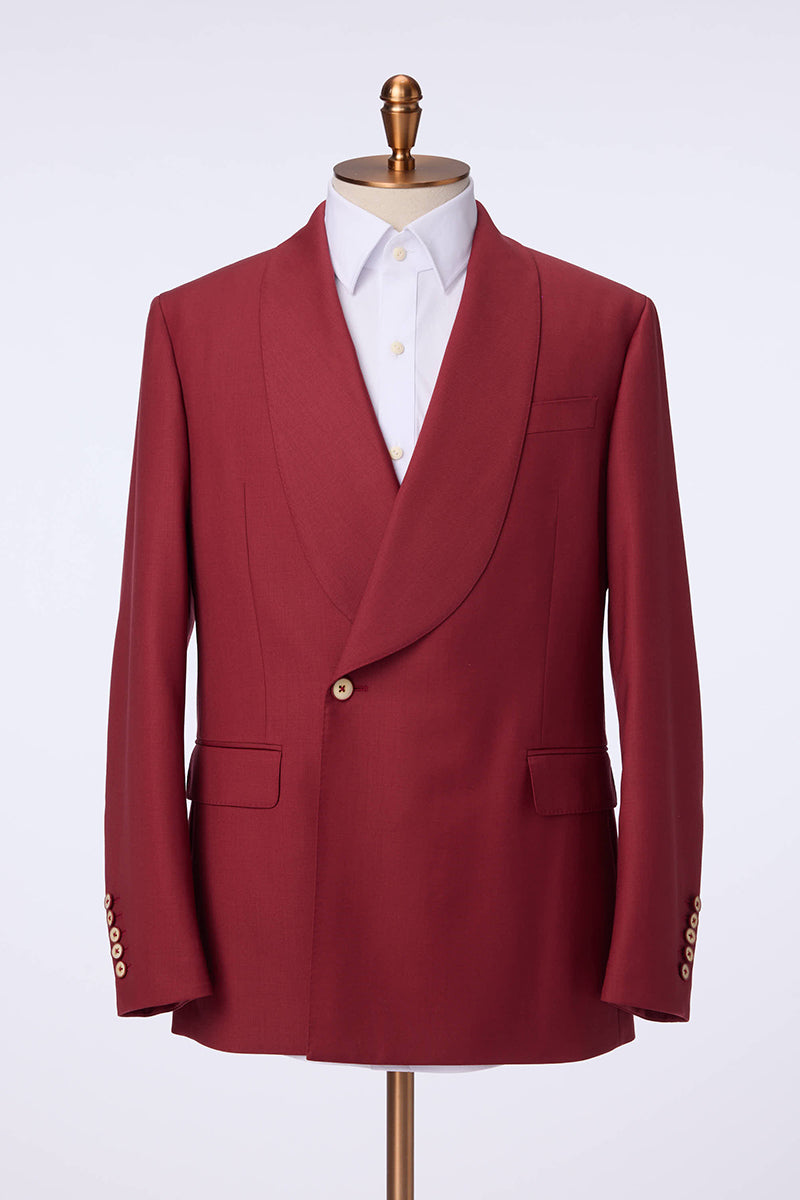 The Crimson Vanguard Double-Breasted Wool Sport Coat | Red Sport Coat