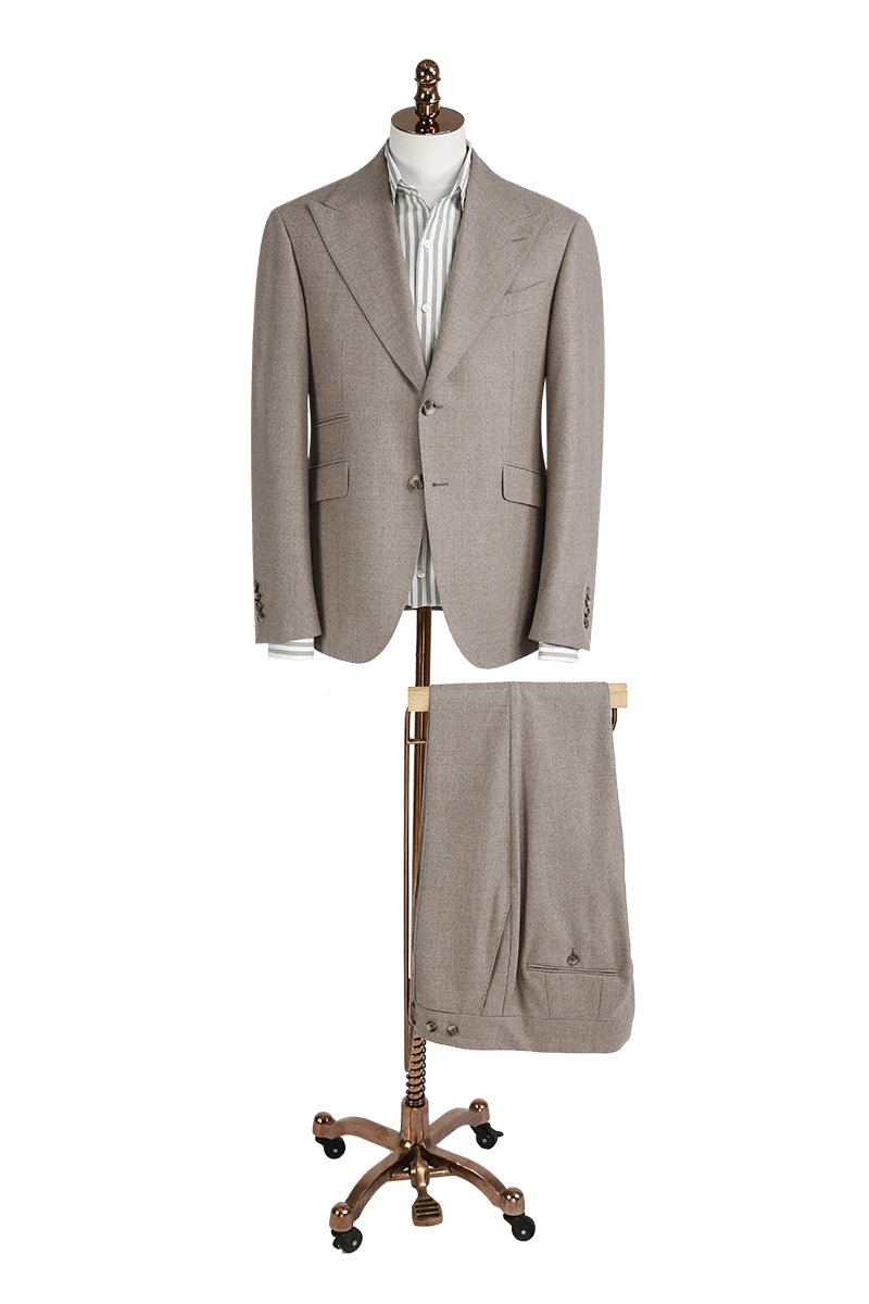 The Sovereign Sand Flannel Suit | Tan Flannel Suit