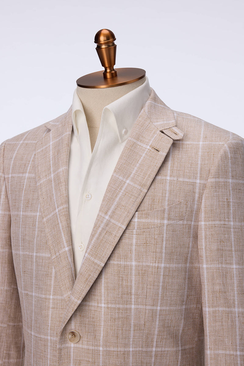 The Heritage Plaid Linen Sport Coat | Tan Linen Sport Coat