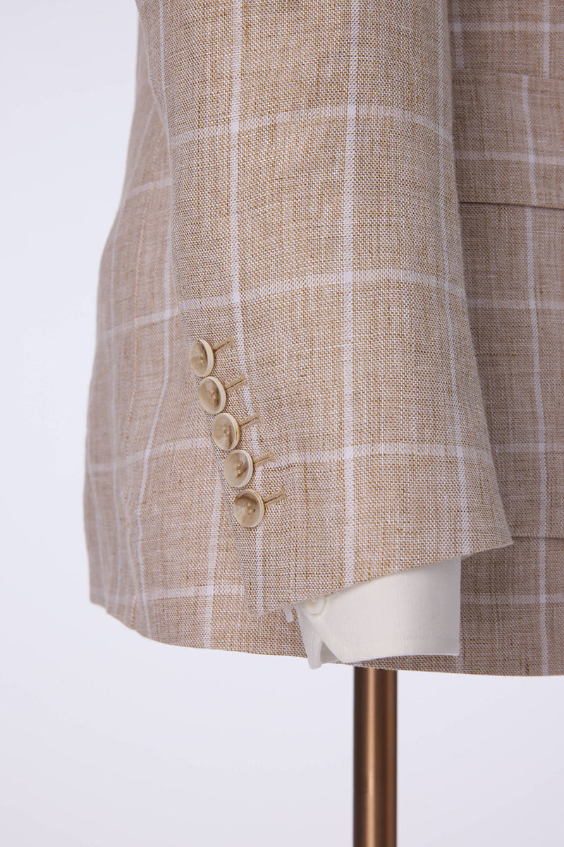 The Heritage Plaid Linen Sport Coat | Tan Linen Sport Coat