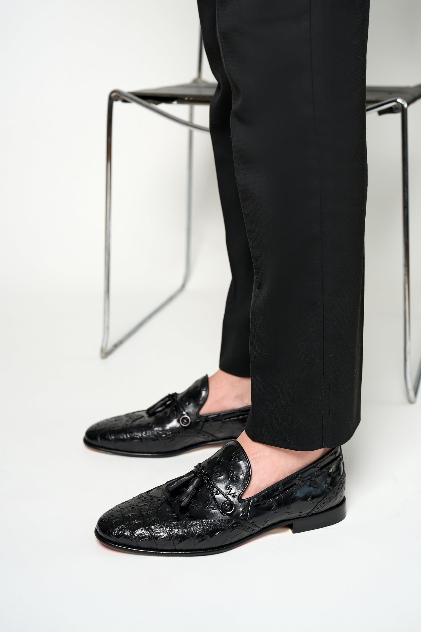 The Istanbul Black Leather Tassel Loafer Men Shoe
