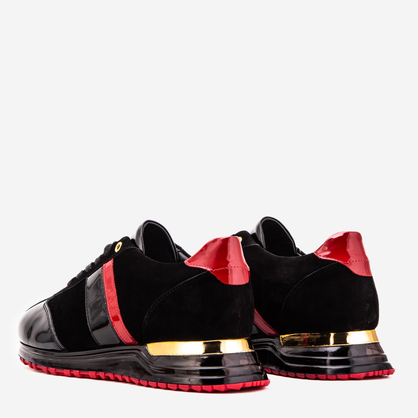 The Inferno Black & Red Leather Men Sneaker