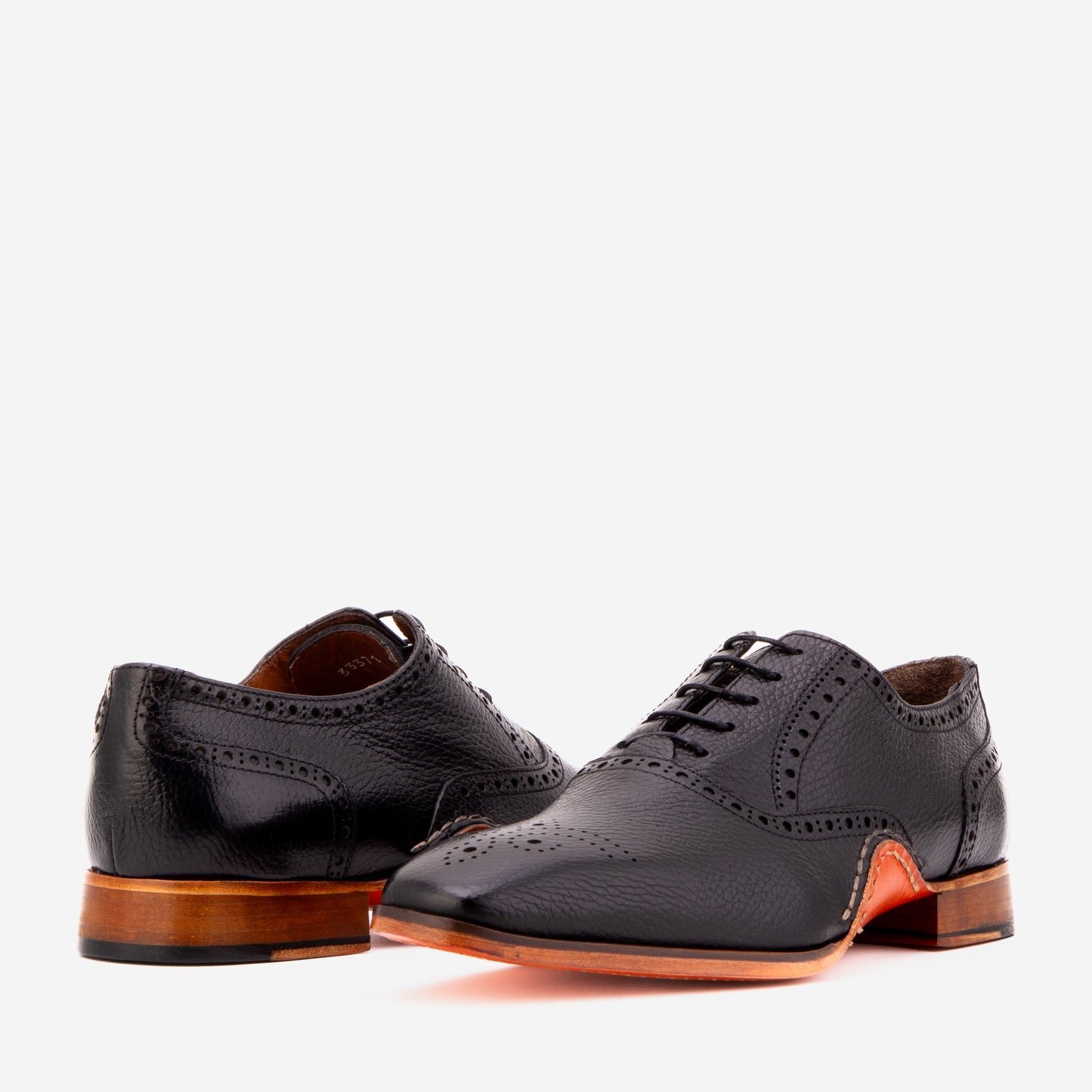 The Draco Handmade Black Semi Brogue Oxford Men Shoe