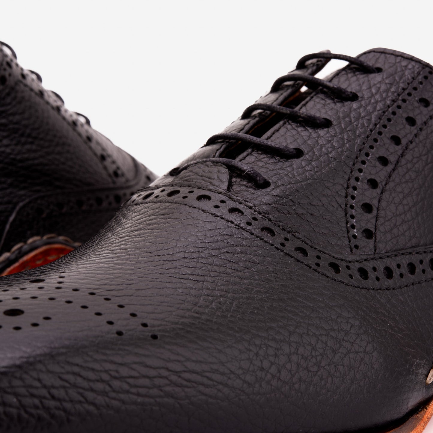 The Draco Handmade Black Semi Brogue Oxford Men Shoe