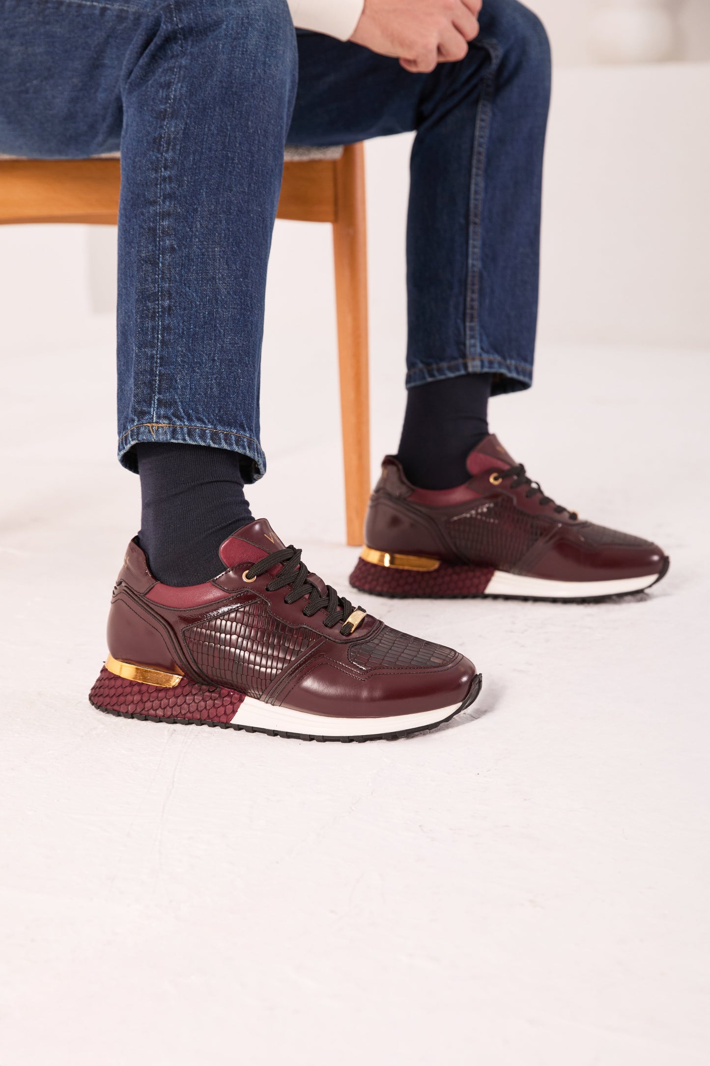 The Empire Burgundy Leather Men Sneaker