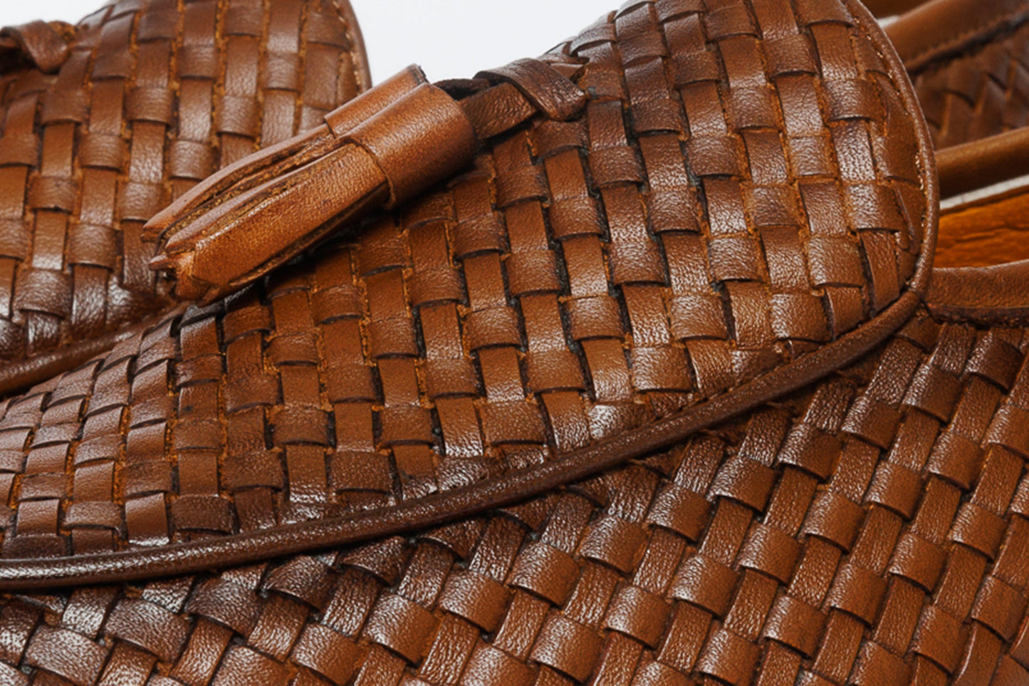 The Mclean Shoe Tan Woven Tassel Loafer Men  Shoe