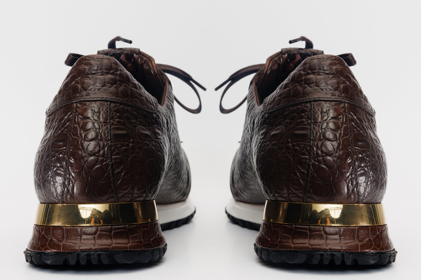 The Bomba Brown Crocodile Leather Men Sneaker