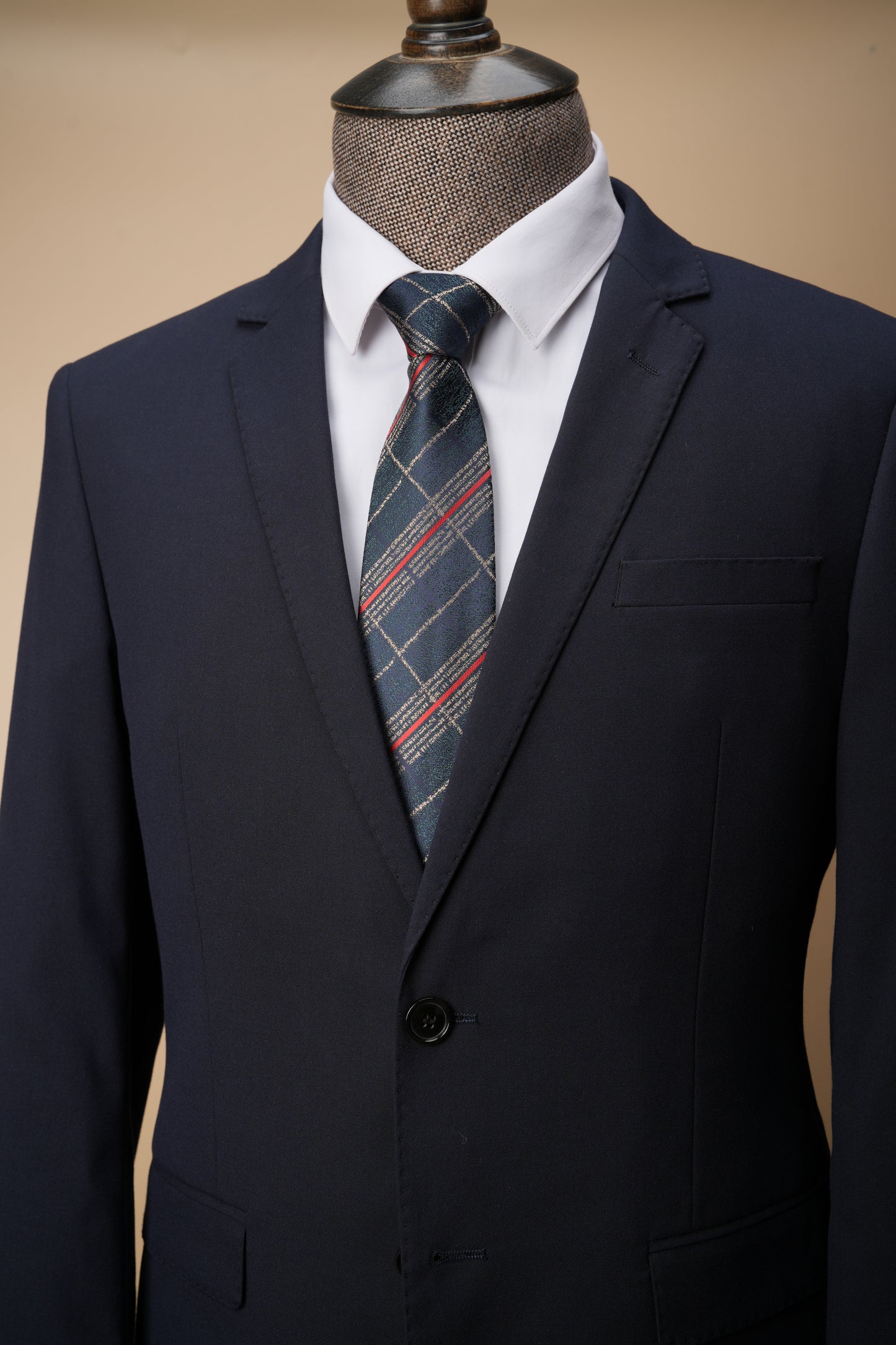Silk tie on suit