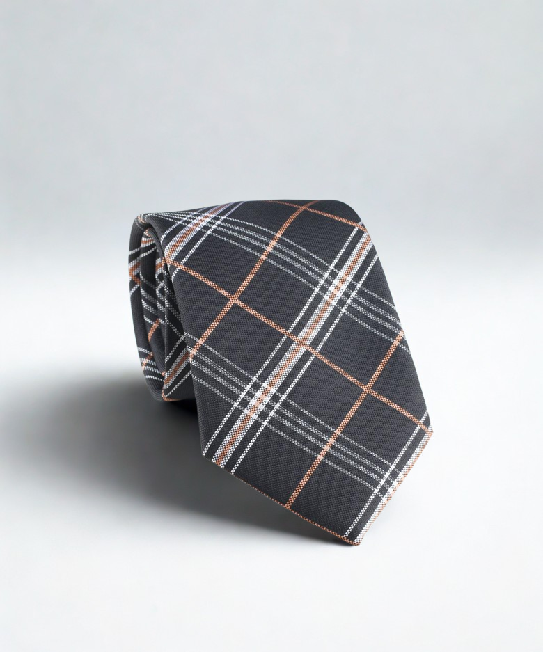 Dark Gray Windowpane Tie