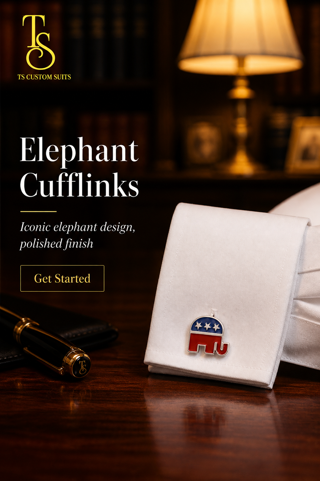 The Statesman's Pride Republican Elephant Cufflinks