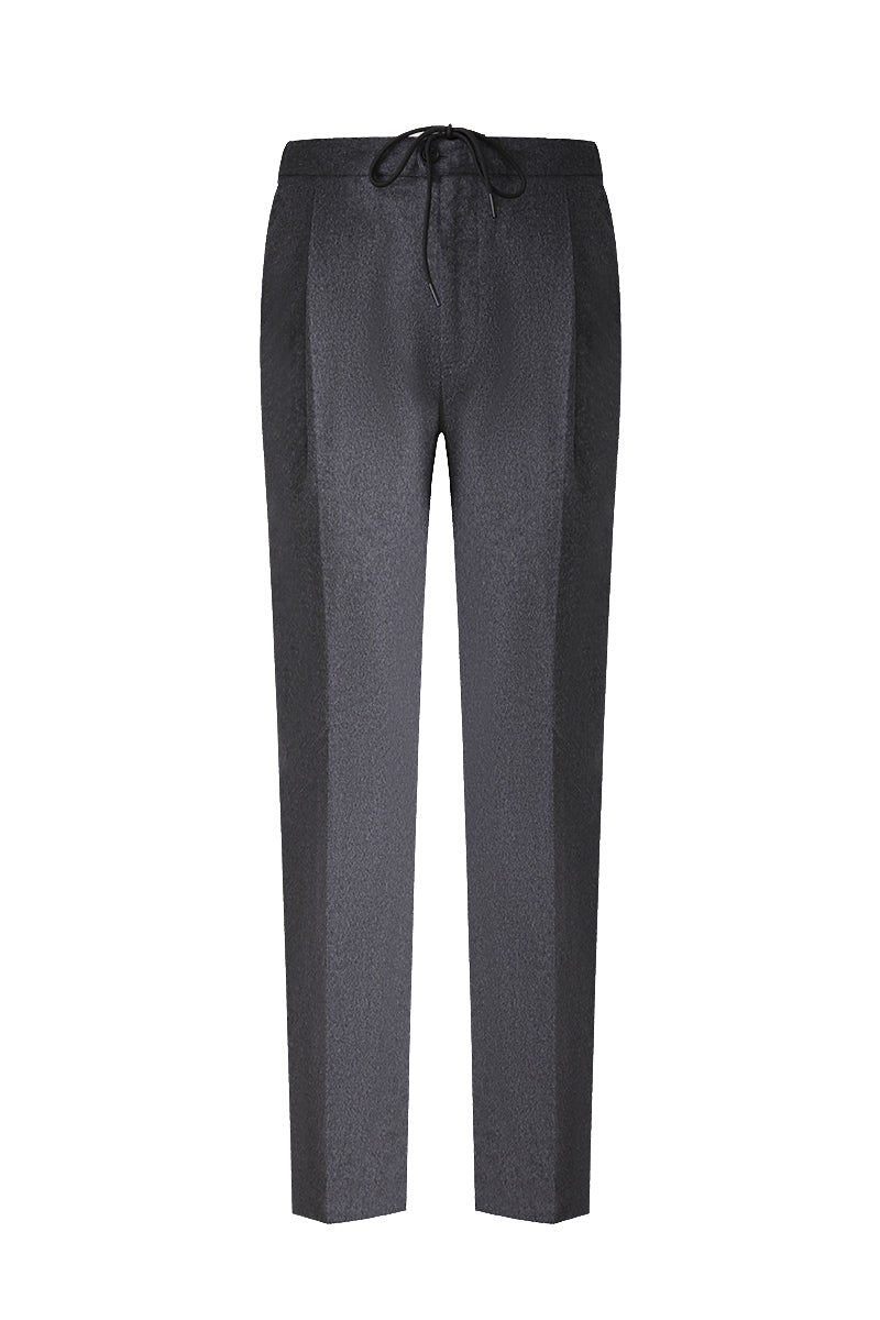 Flannel Wool-Cashmere-Silk Blend Trouser
