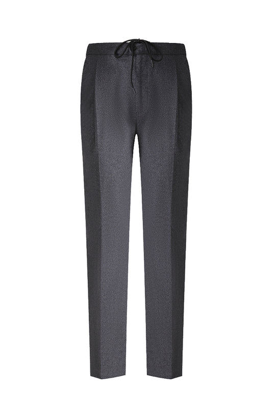 Flannel Wool-Cashmere-Silk Blend Trouser