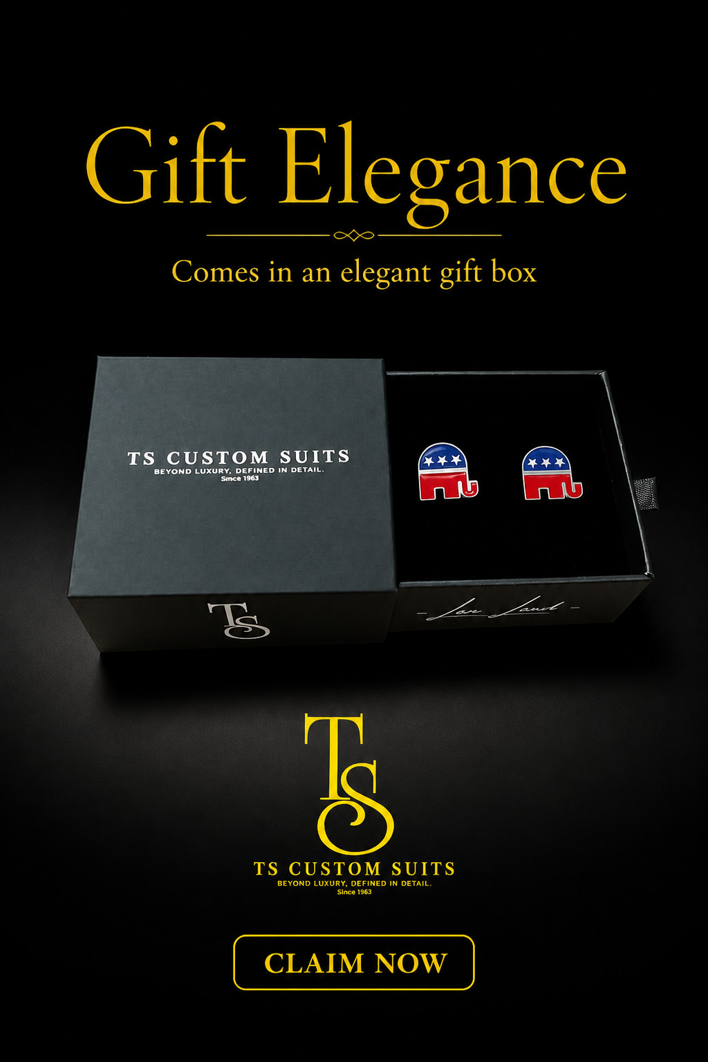 The Statesman's Pride Republican Elephant Cufflinks
