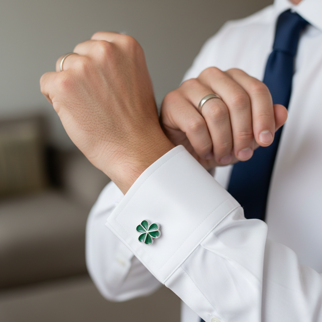 The Lucky Charm Four Leaf Clover Cufflinks