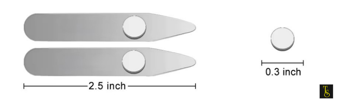 Two oval-shaped objects with measurements indicated on a white background