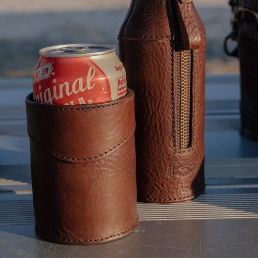 Campaign Leather Can Koozie