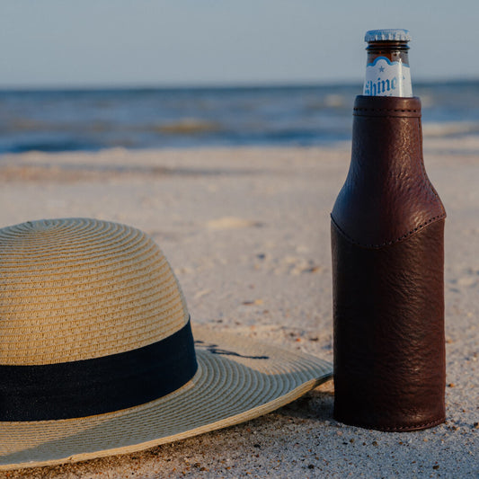 Campaign Leather Bottle Koozie
