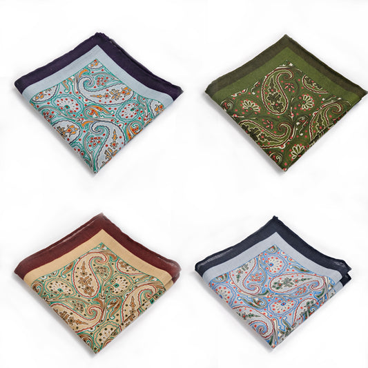 The Grandeur Paisley Wool Pocket Square