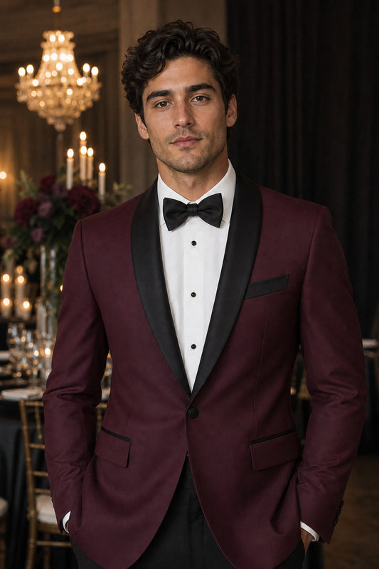 The Crimson Nocturne Tuxedo | Burgundy Tuxedo