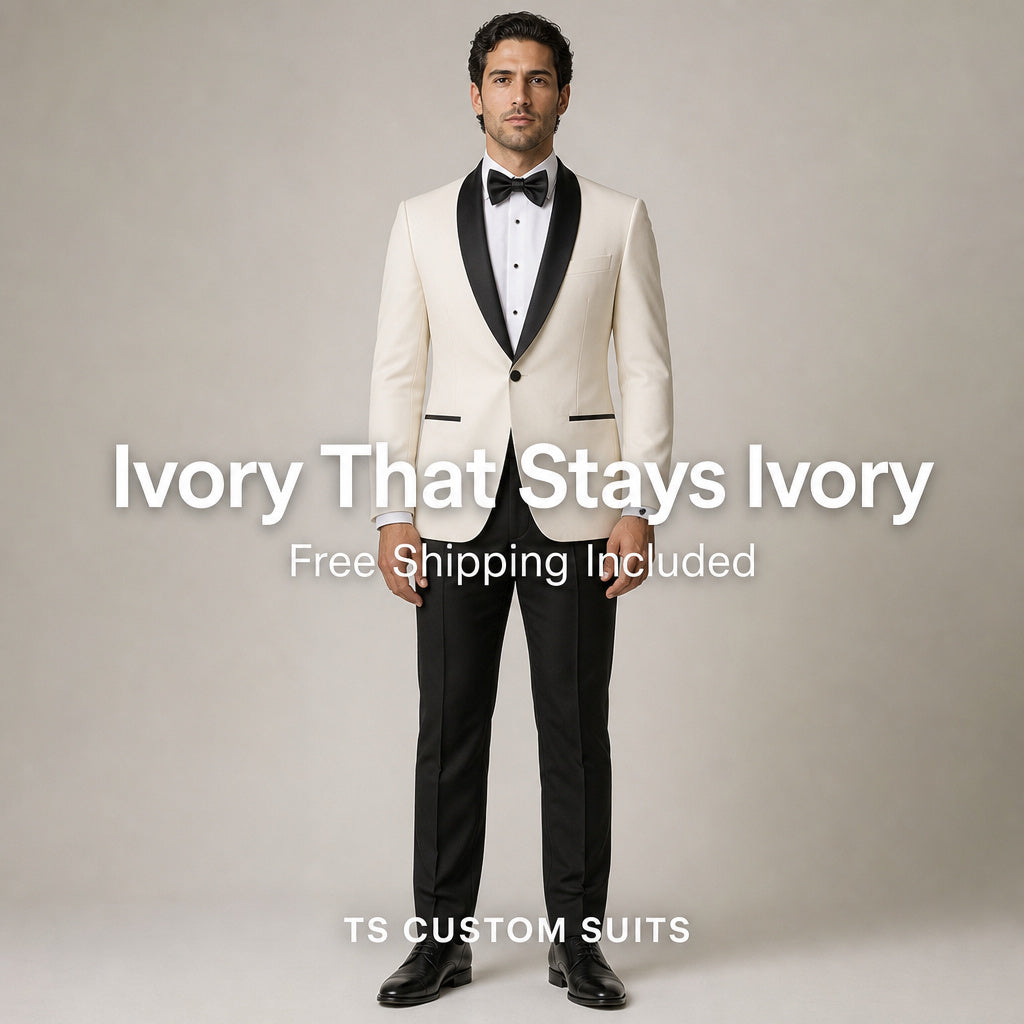 The Lunar Eclipse Tuxedo | Ivory Shawl Lapel Tuxedo