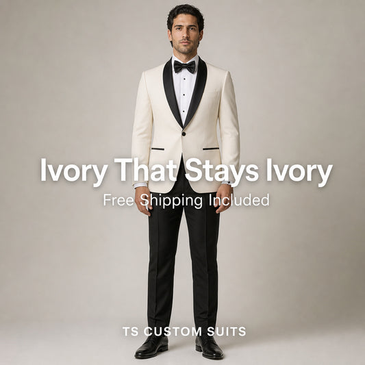 The Lunar Eclipse Tuxedo | Ivory Shawl Lapel Tuxedo