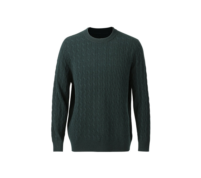 Green Cashmere sweater on a white background