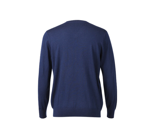 Navy blue sweater on a white background