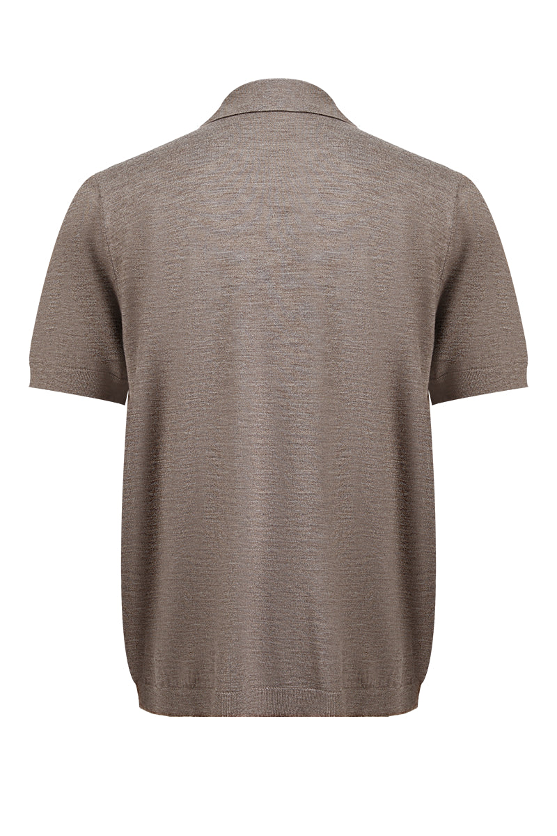 Back side of a brown Cardigan 
