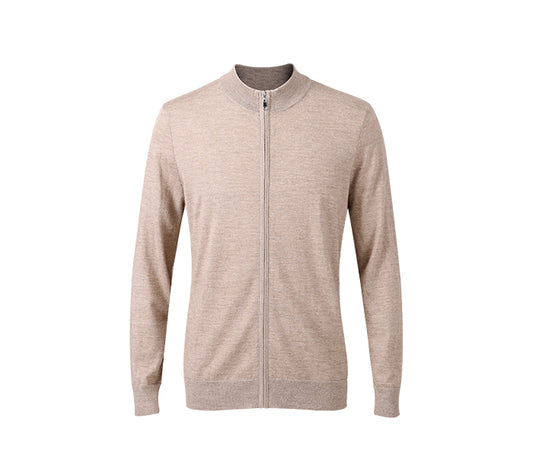 The Whitmore 100% Worsted Cashmere Zip Cardigan