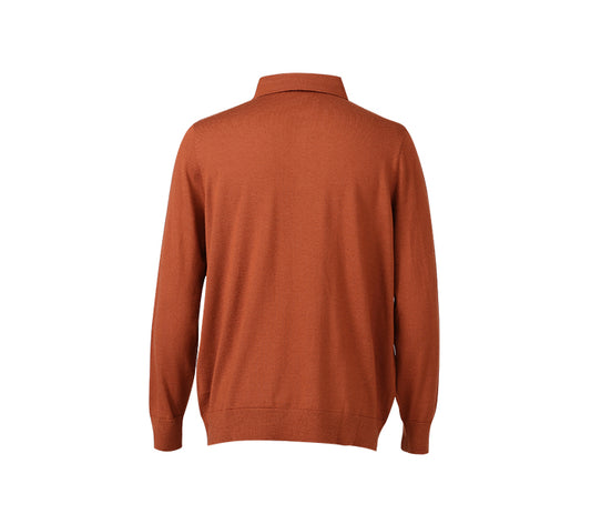 The Dalton 100% Wool Long Sleeve Polo Sweater